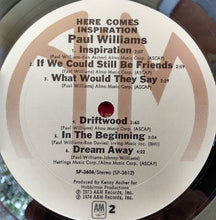 Load image into Gallery viewer, Paul Williams (2) : Here Comes Inspiration (LP, Album, Mon)
