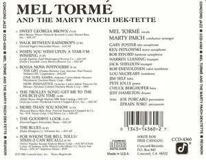 Mel Tormé And The Marty Paich Dek-Tette : Reunion (CD, Album)