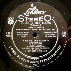 Julie London : Julie Is Her Name Volume Two (LP, Album)