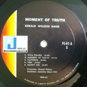 Gerald Wilson Big Band* : Moment Of Truth (LP, Album, Mono)
