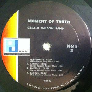 Gerald Wilson Big Band* : Moment Of Truth (LP, Album, Mono)