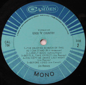 Jim Reeves : Good 'N' Country (LP, Album, Mono, Roc)