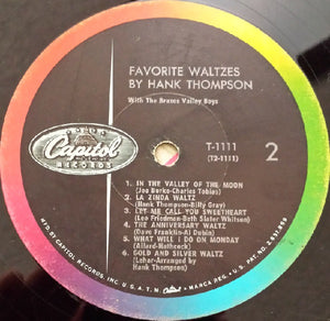 Hank Thompson And His Brazos Valley Boys : Favorite Waltzes (LP, Album, Mono, RP)