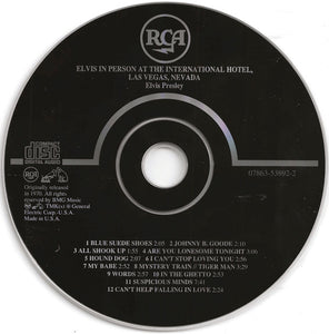 Elvis* : Elvis In Person (At The International Hotel Las Vegas, Nevada) (CD, Album, RE)