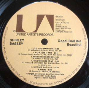 Shirley Bassey : Good, Bad But Beautiful (LP, Album)