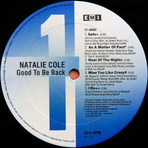 Natalie Cole : Good To Be Back (LP, Album, All)