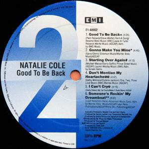 Natalie Cole : Good To Be Back (LP, Album, All)