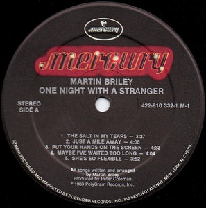 Martin Briley : One Night With A Stranger (LP, Album, Hau)