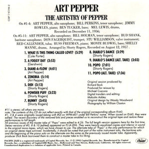 Art Pepper : The Artistry Of Pepper (CD, Album, RE)