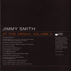 Jimmy Smith : At The Organ, Volume 3 (CD, Album, Mono, RE, RM)