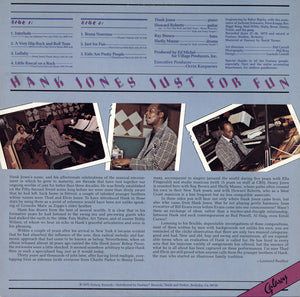 Hank Jones : Just For Fun (LP, Album, Ter)