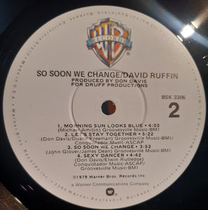 David Ruffin : So Soon We Change (LP, Album, Win)