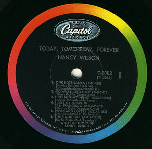 Nancy Wilson With The Music Of Kenny Dennis : Today, Tomorrow, Forever (LP, Album, Mono)