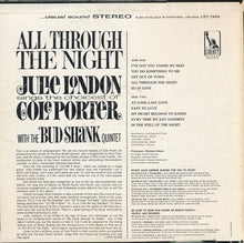 Laden Sie das Bild in den Galerie-Viewer, Julie London With The Bud Shank Quintet : All Through The Night (Julie London Sings The Choicest Of Cole Porter) (LP, Album, San)
