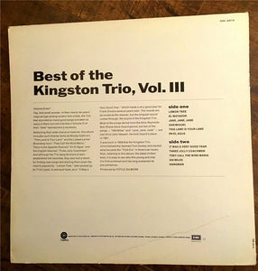 The Kingston Trio* : Best Of The Kingston Trio, Vol. III (LP, Comp, RE, RP, Yel)