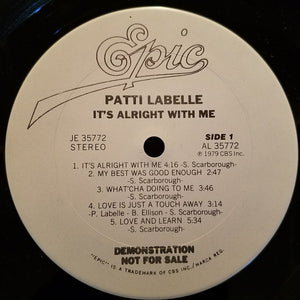 Patti LaBelle : It's Alright With Me (LP, Album, Promo)