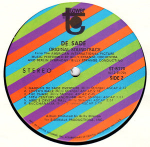 Billy Strange Orchestra : De Sade (LP, Album)