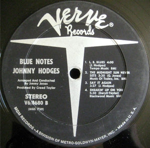 Johnny Hodges : Blue Notes (LP, Album)