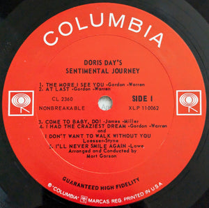 Doris Day : Doris Day's Sentimental Journey (LP, Album, Mono, Ind)