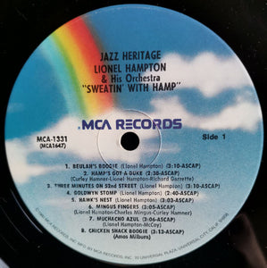 Lionel Hampton : 3  Sweatin' With Hamp 1945 . 1950 (LP, Comp, Lab)