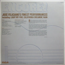 Laden Sie das Bild in den Galerie-Viewer, José Feliciano : Encore! José Feliciano&#39;s Finest Performances (LP, Comp)
