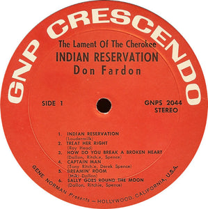 Don Fardon : Lament Of The Cherokee Indian Reservation (LP, Album)