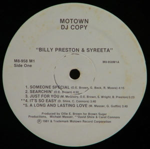 Billy Preston & Syreeta : Billy Preston & Syreeta (LP, Album, Promo)