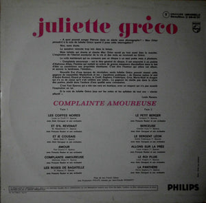Juliette Gréco : Complainte Amoureuse (LP, Album)
