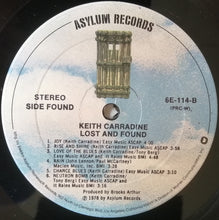 Load image into Gallery viewer, Keith Carradine : Lost And Found (LP, Album, PRC)
