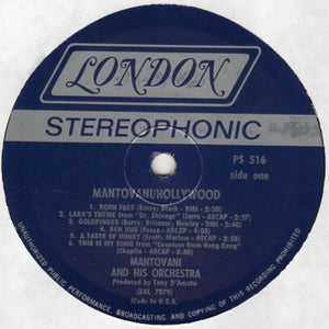 Mantovani : Hollywood (LP, Album)