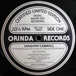 Diahann Carroll With The Duke Ellington Orchestra Under The Direction Of Mercer Ellington : A Tribute To Ethel Waters (LP, Ltd, Num, Emb)