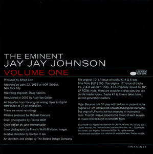 J.J. Johnson : The Eminent, Volume One (CD, Comp, Mono, RE, RM)