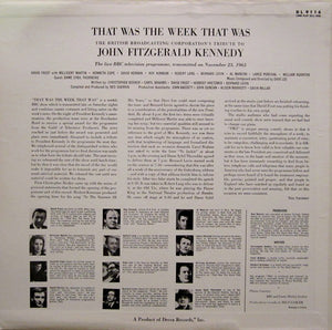 BBC Telecast* : That Was The Week That Was: The British Broadcasting Corporation's Tribute To John Fitzgerald Kennedy (LP, Album)
