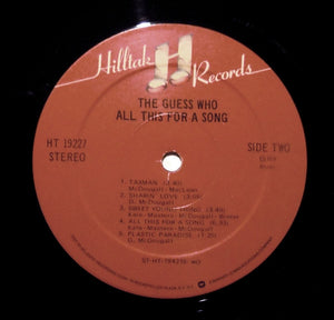 The Guess Who : All This For A Song (LP, Album, Mon)