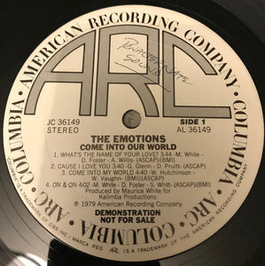 The Emotions : Come Into Our World (LP, Album, Promo)