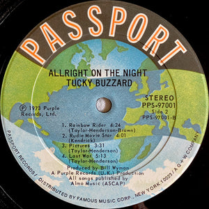 Tucky Buzzard : Allright On The Night (LP, Album)