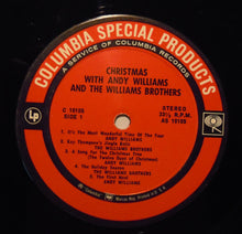 Laden Sie das Bild in den Galerie-Viewer, Andy Williams &amp; The Williams Brothers (3) : Christmas With Andy Williams And The Williams Brothers (LP, Comp, Pit)
