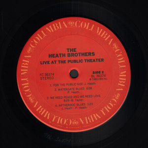 The Heath Bros.* : Live At The Public Theater (LP, Album, Ter)