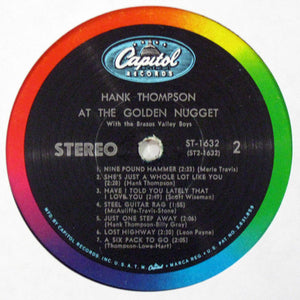 Hank Thompson With The Brazos Valley Boys* : Hank Thompson At The Golden Nugget (LP, Album, RP, Scr)