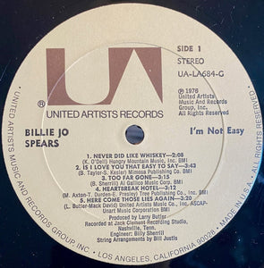 Billie Jo Spears : I'm Not Easy (LP, Album)