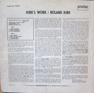 Roland Kirk With Jack McDuff* : Kirk's Work (LP, Album, Mono)