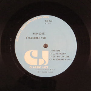 Hank Jones : I Remember You (LP, Album)