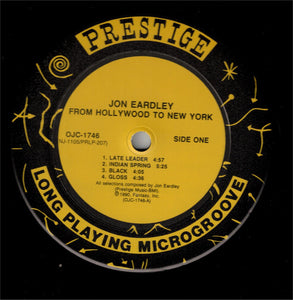 Jon Eardley : From Hollywood To New York (LP, Comp, Ltd, RM)