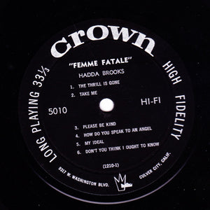 Hadda Brooks : Femme Fatale (LP, Album, Mono)