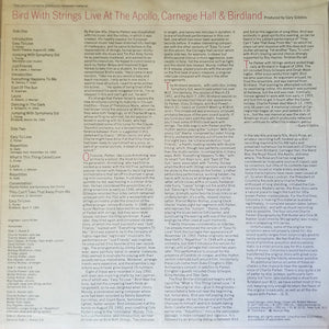 Charlie Parker : Bird With Strings (Live At The Apollo, Carnegie Hall & Birdland) (LP, Album, Comp, Mono)