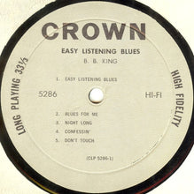 Load image into Gallery viewer, B. B. King* : Easy Listening Blues (LP, Album, Mono)
