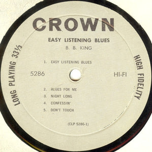 B. B. King* : Easy Listening Blues (LP, Album, Mono)