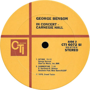 George Benson : In Concert - Carnegie Hall (LP, Album, RE)