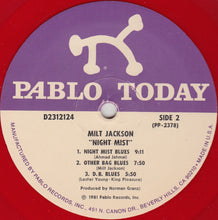 Load image into Gallery viewer, Milt Jackson : Night Mist (LP, Album, Red)
