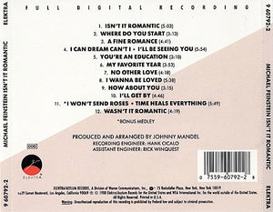 Michael Feinstein : Isn't It Romantic (CD, Album)